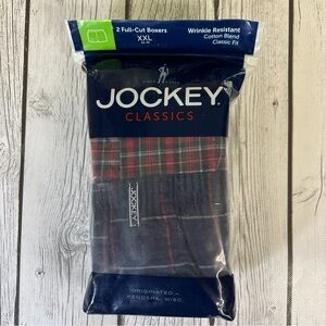 Jockey Classics Men's XXL 44/46 Full Cut Boxers 2 - Pack Multicolor Plaid NIP.